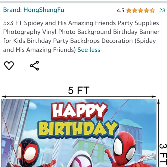 Spidey and his amazing friends birthday photo background and party supplies - Picture 3 of 3